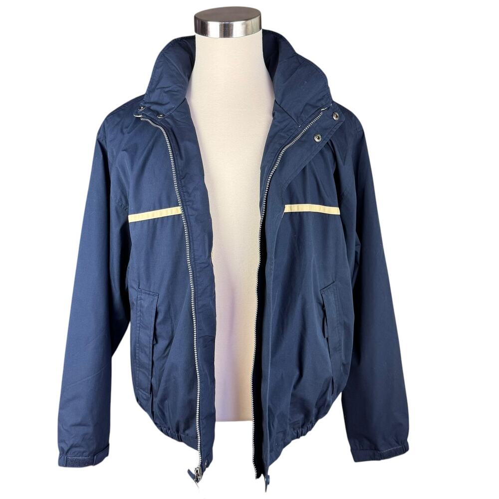 Dunbrooke NWT Blue Yellow Windbreaker Jacket Packable Hood Kansas City Large L